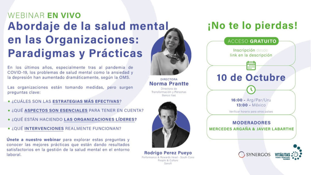 Webinar en vivo: Abordaje de la salud mental en las Organizaciones: Paradigmas y Prácticas